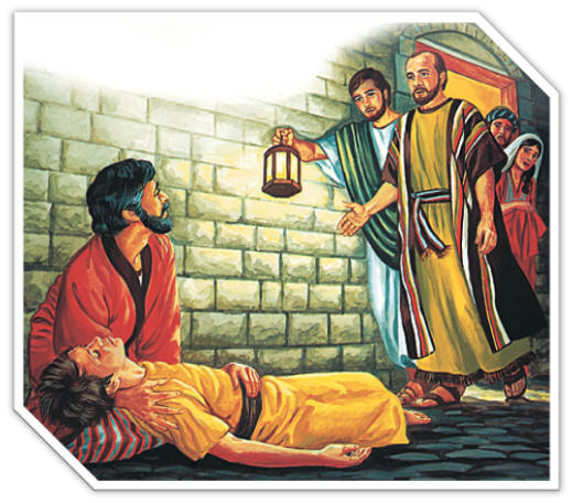 is de dood van Eutychus in Handelingen 20